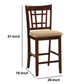 Wooden Counter Height Chair, Dark Brown & Cream, Set Of 2 By Benzara | Armchairs | Modishstore - 2