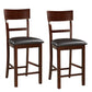 Wooden Counter Height Chair, Dark Brown, Set Of 2 By Benzara | Armchairs | Modishstore - 5
