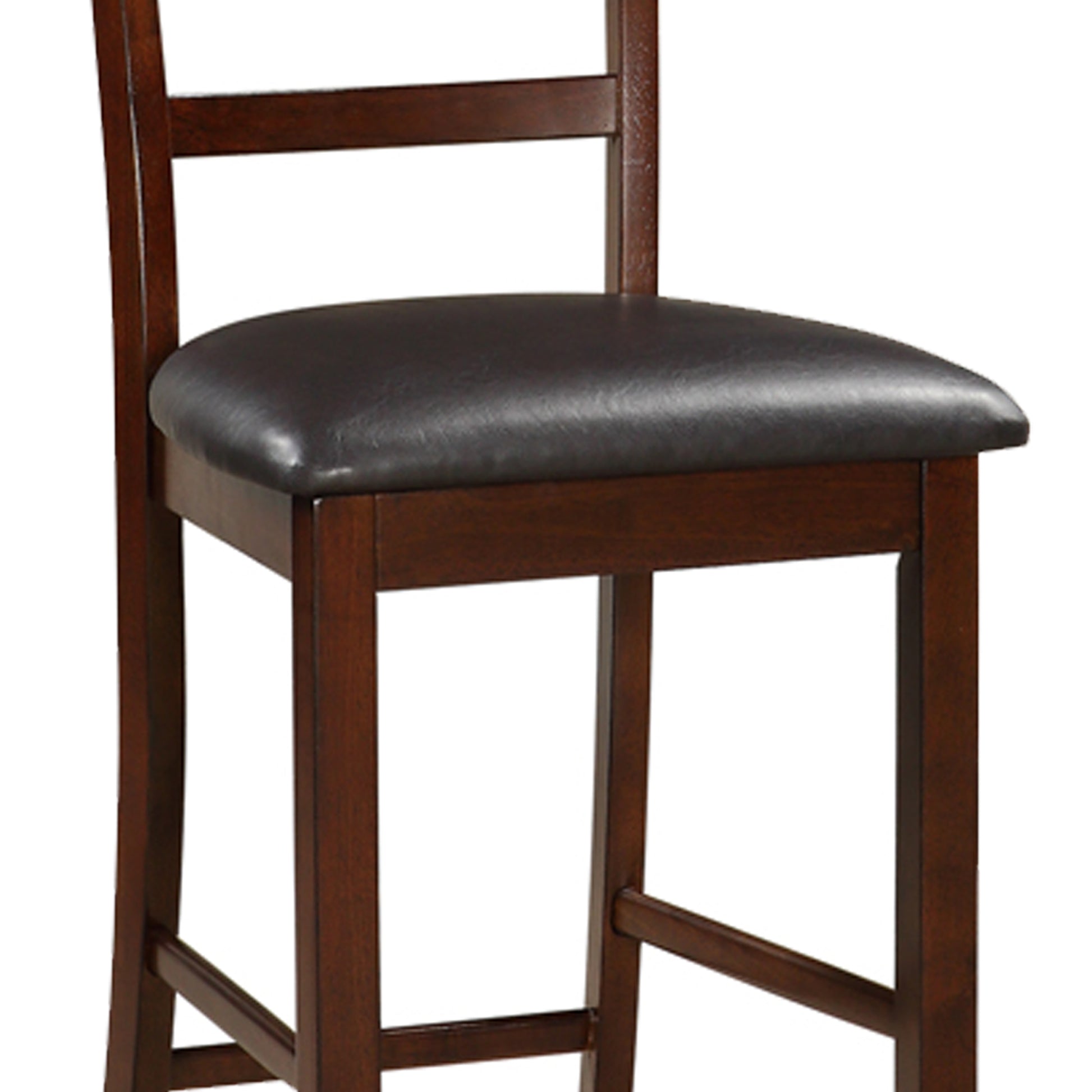 Wooden Counter Height Chair, Dark Brown, Set Of 2 By Benzara | Armchairs | Modishstore - 3