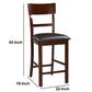 Wooden Counter Height Chair, Dark Brown, Set Of 2 By Benzara | Armchairs | Modishstore - 2