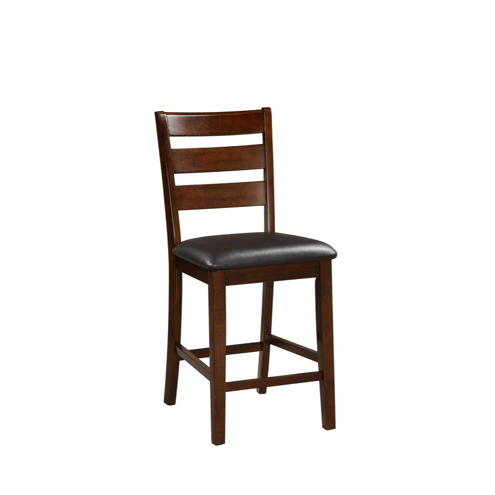Wooden Counter Height Armless Chair, Walnut Brown, Set Of 2 By Benzara | Armchairs | Modishstore
