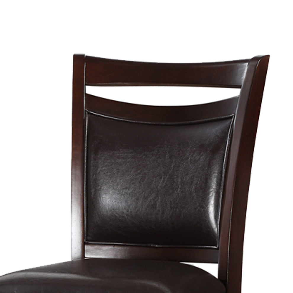 Classic Wooden Armless High Chair, Brown & Black, Set Of 2 By Benzara | Counter Stools | Modishstore - 6