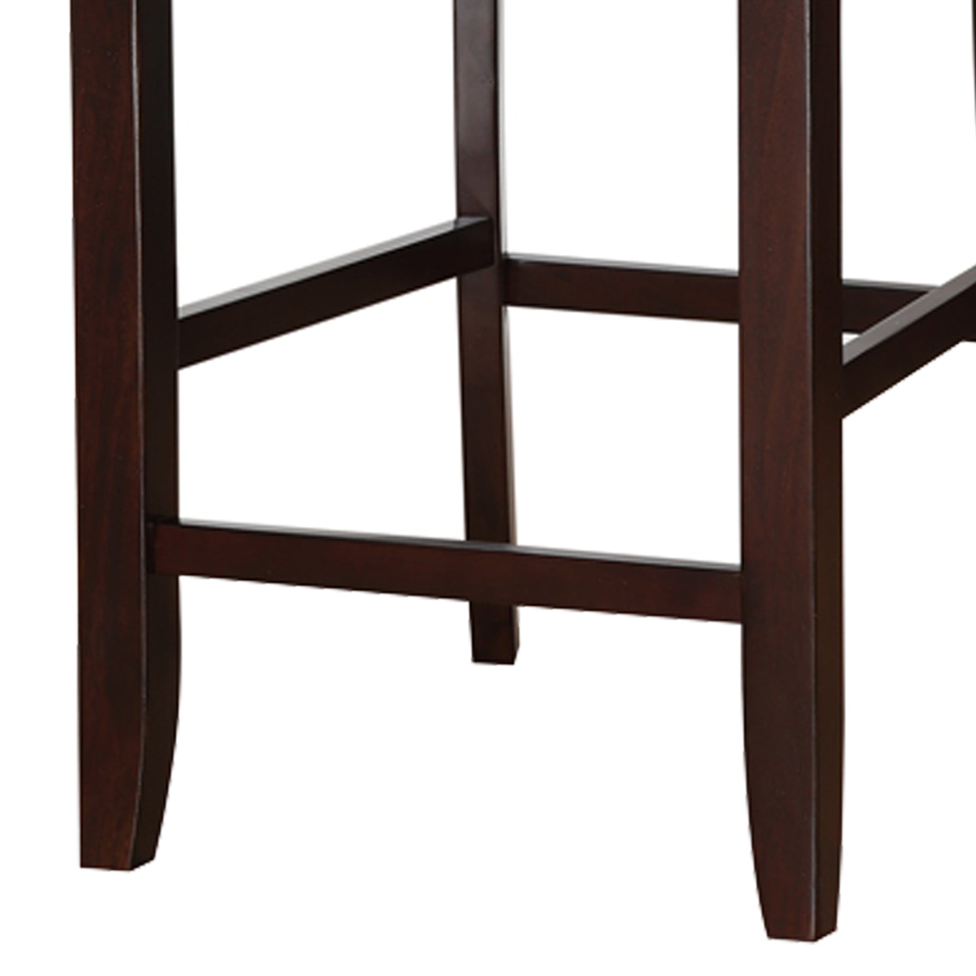 Classic Wooden Armless High Chair, Brown & Black, Set Of 2 By Benzara | Counter Stools | Modishstore - 2