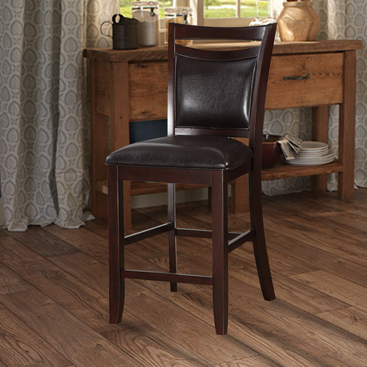 Classic Wooden Armless High Chair, Brown & Black, Set Of 2 By Benzara | Counter Stools | Modishstore