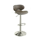 Bar Stool With Gas Lift Espresso Brown And Silver Set Of 2  By Benzara | Bar Stools |  Modishstore 