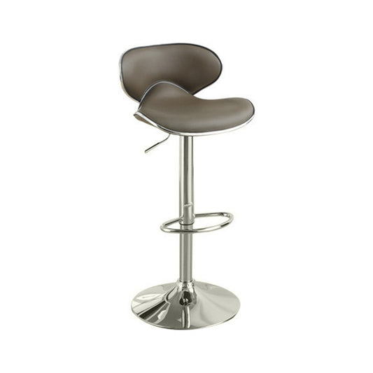 Bar Stool With Gas Lift Espresso Brown And Silver Set Of 2  By Benzara | Bar Stools |  Modishstore 