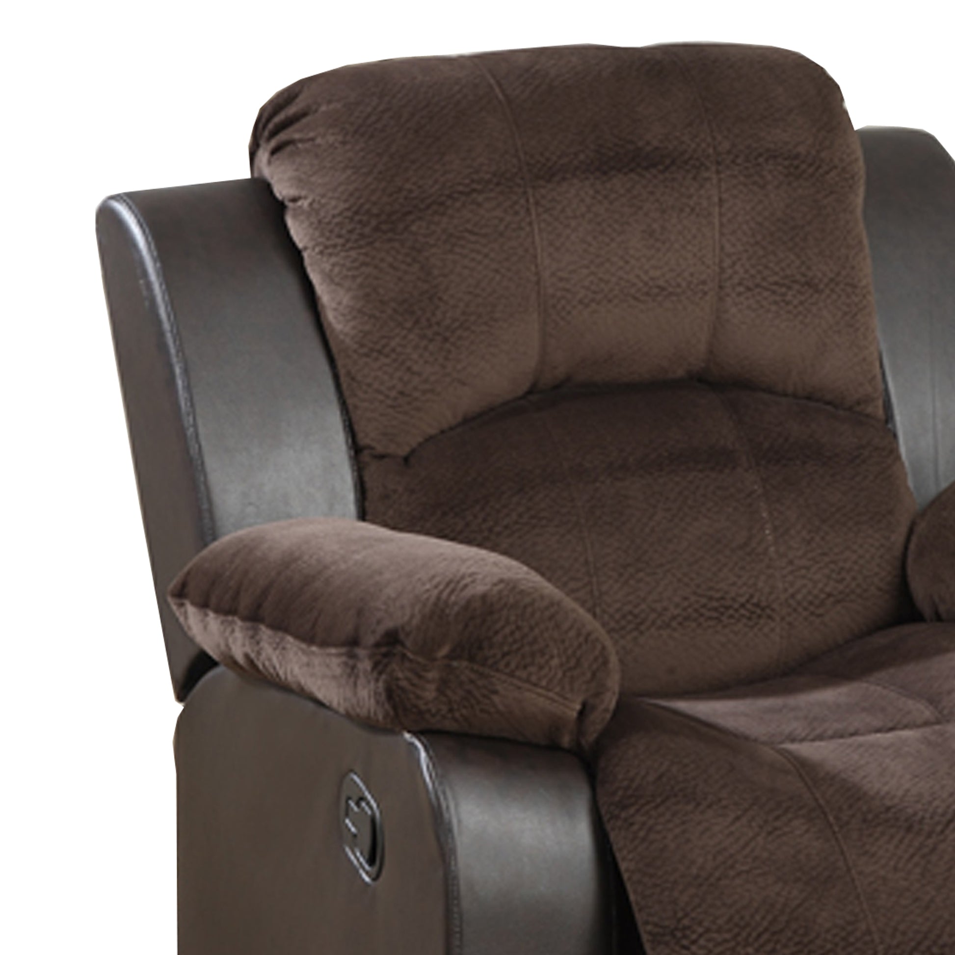Polyurethane Rocker Recliner In Choco Suede Brown By Benzara | Chairs & Recliners | Modishstore - 5