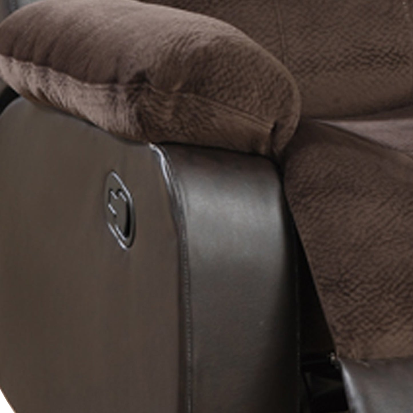 Polyurethane Rocker Recliner In Choco Suede Brown By Benzara | Chairs & Recliners | Modishstore - 4