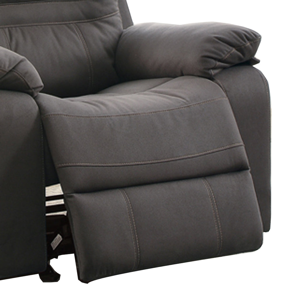 Leatherette Rocker Recliner In Gray By Benzara | Chairs & Recliners | Modishstore - 4
