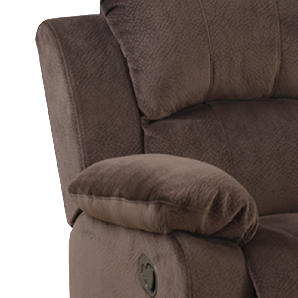 Rocker Recliner In Choco Brown Suede Fabric By Benzara | Chairs & Recliners | Modishstore - 5
