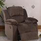Rocker Recliner In Choco Brown Suede Fabric By Benzara | Chairs & Recliners | Modishstore