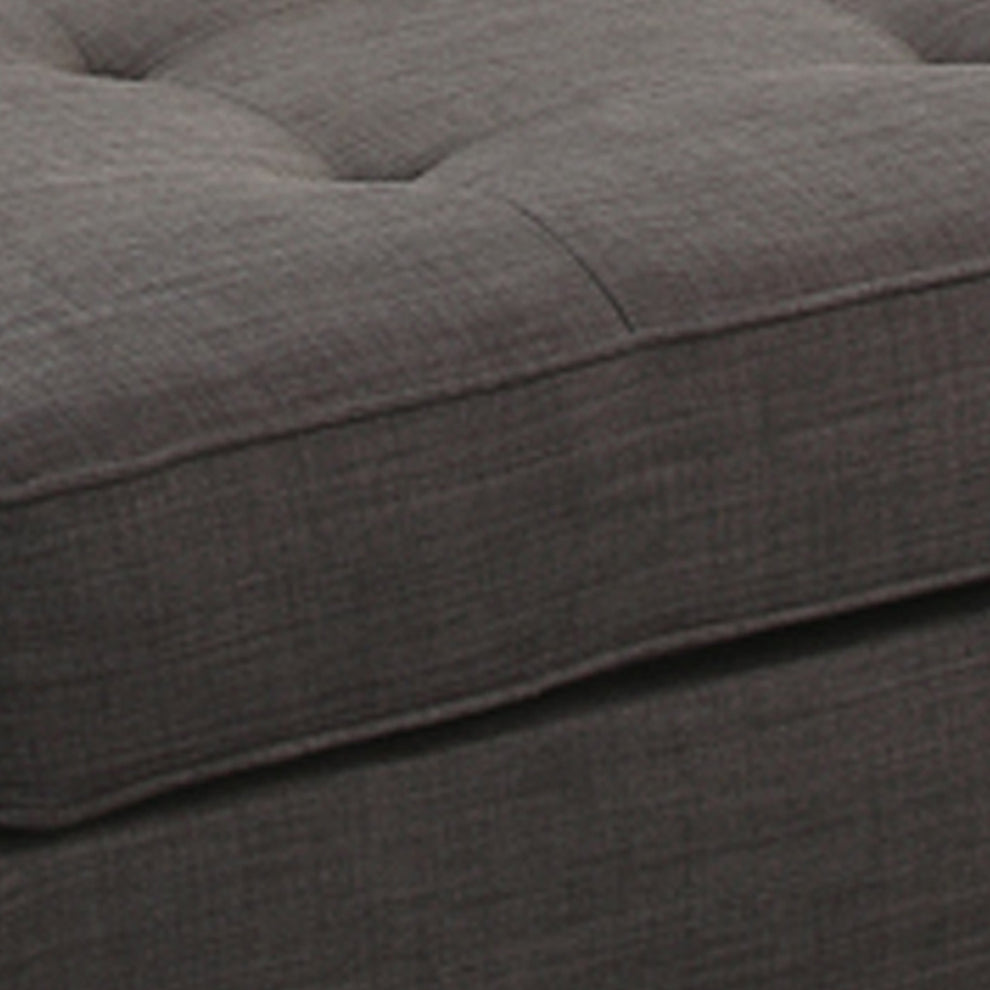 Cocktail Ottoman In Dark Gray Dorris Fabric By Benzara | Ottomans |  Modishstore  - 3