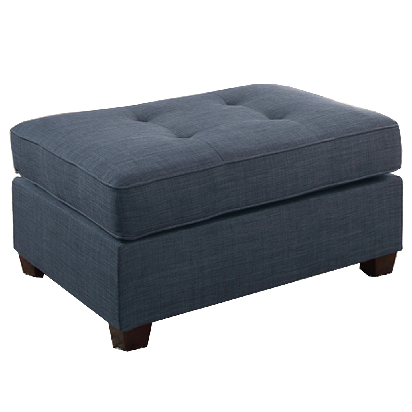 Cocktail Ottoman In Blue Dorris Fabric By Benzara | Ottomans |  Modishstore  - 2