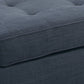Cocktail Ottoman In Blue Dorris Fabric By Benzara | Ottomans |  Modishstore  - 4