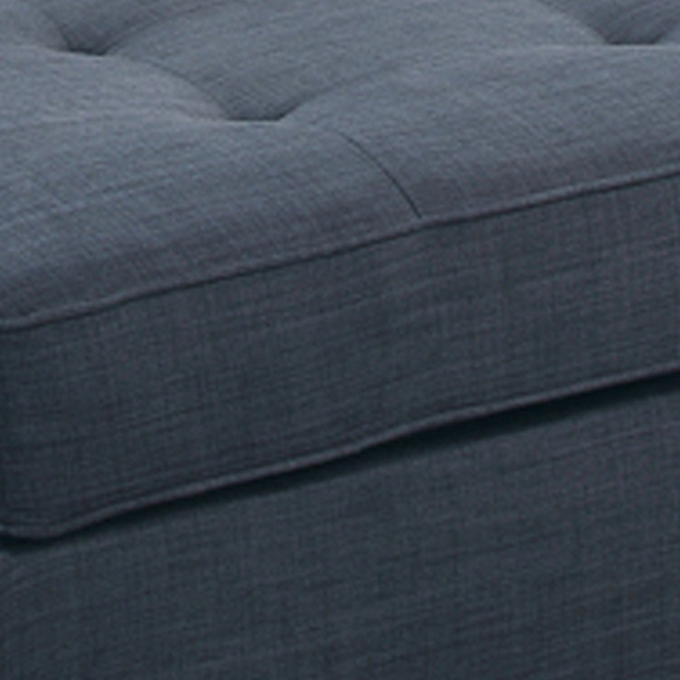 Cocktail Ottoman In Blue Dorris Fabric By Benzara | Ottomans |  Modishstore  - 4