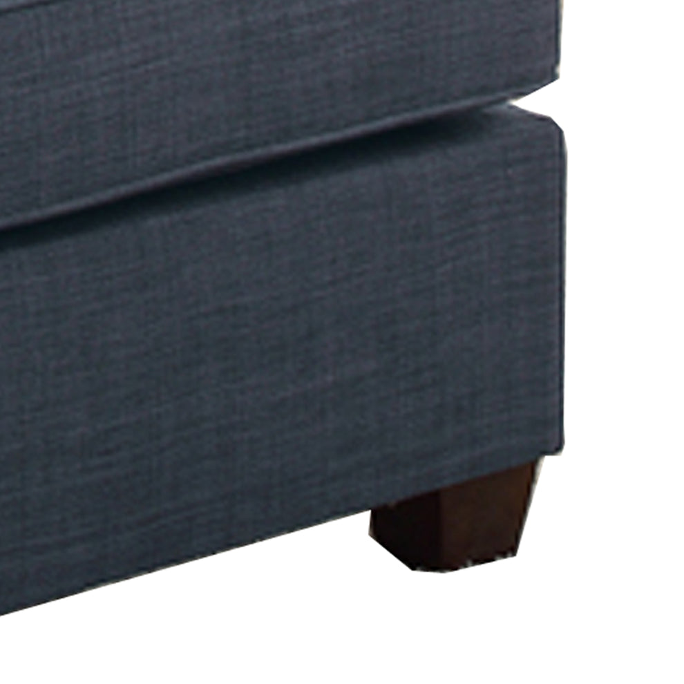 Cocktail Ottoman In Blue Dorris Fabric By Benzara | Ottomans |  Modishstore  - 6