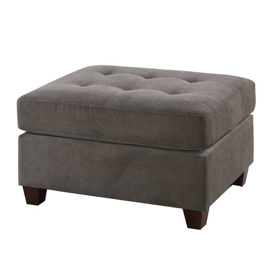 Cocktail Ottoman In Charcoal Gray Waffle Suede Fabric  By Benzara | Ottomans |  Modishstore 