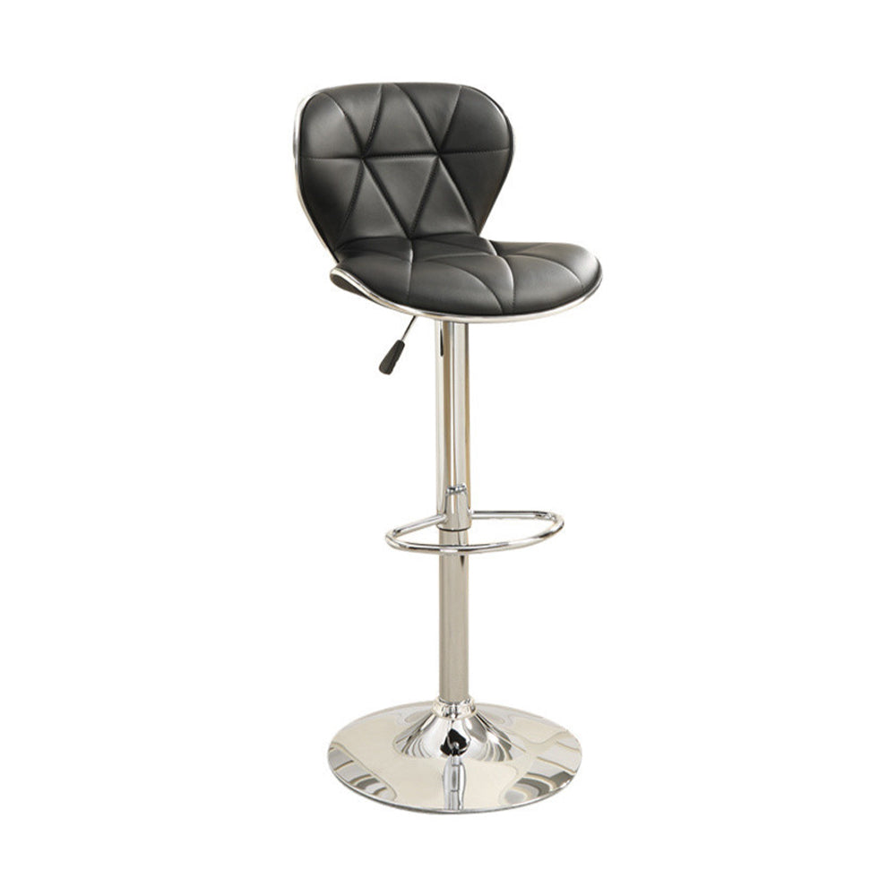 Leather Upholstered Bar Stool With Gas Lift Black Set Of 2  By Benzara | Bar Stools |  Modishstore 