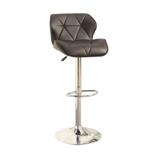 Barstool With Gaslight In Tufted Leather Dark Brown Set Of 2  By Benzara | Bar Stools |  Modishstore 