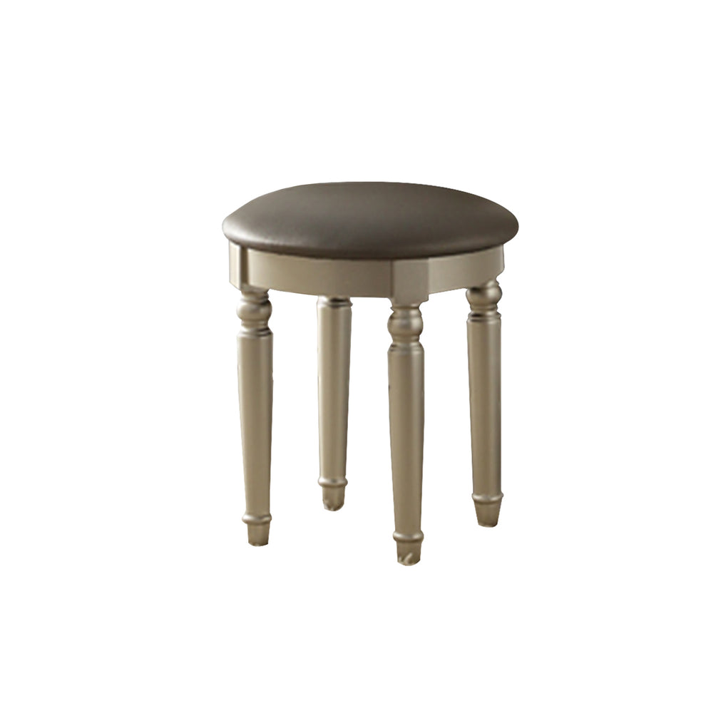 Commodious Vanity Set Featuring Stool And Mirror Silver By Benzara | Bedroom Sets |  Modishstore  - 4