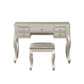 Cherub Vanity Set Featuring Stool And Mirror Silver By Benzara | Bedroom Sets |  Modishstore 
