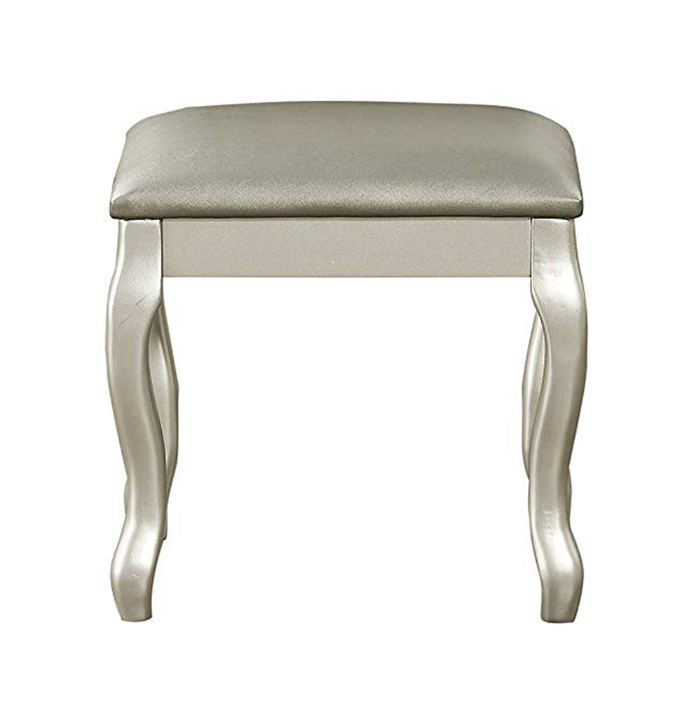 Cherub Vanity Set Featuring Stool And Mirror Silver By Benzara | Bedroom Sets |  Modishstore  - 2