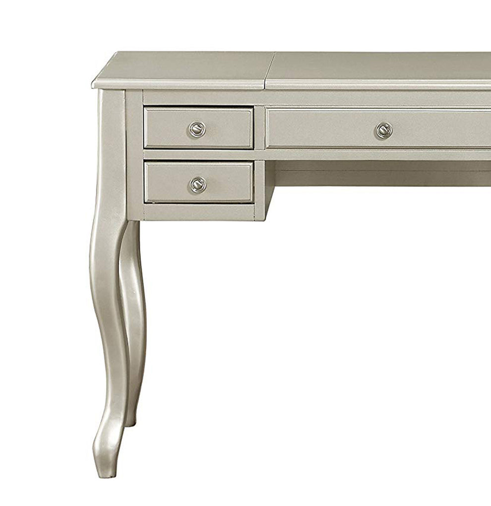 Cherub Vanity Set Featuring Stool And Mirror Silver By Benzara | Bedroom Sets |  Modishstore  - 5