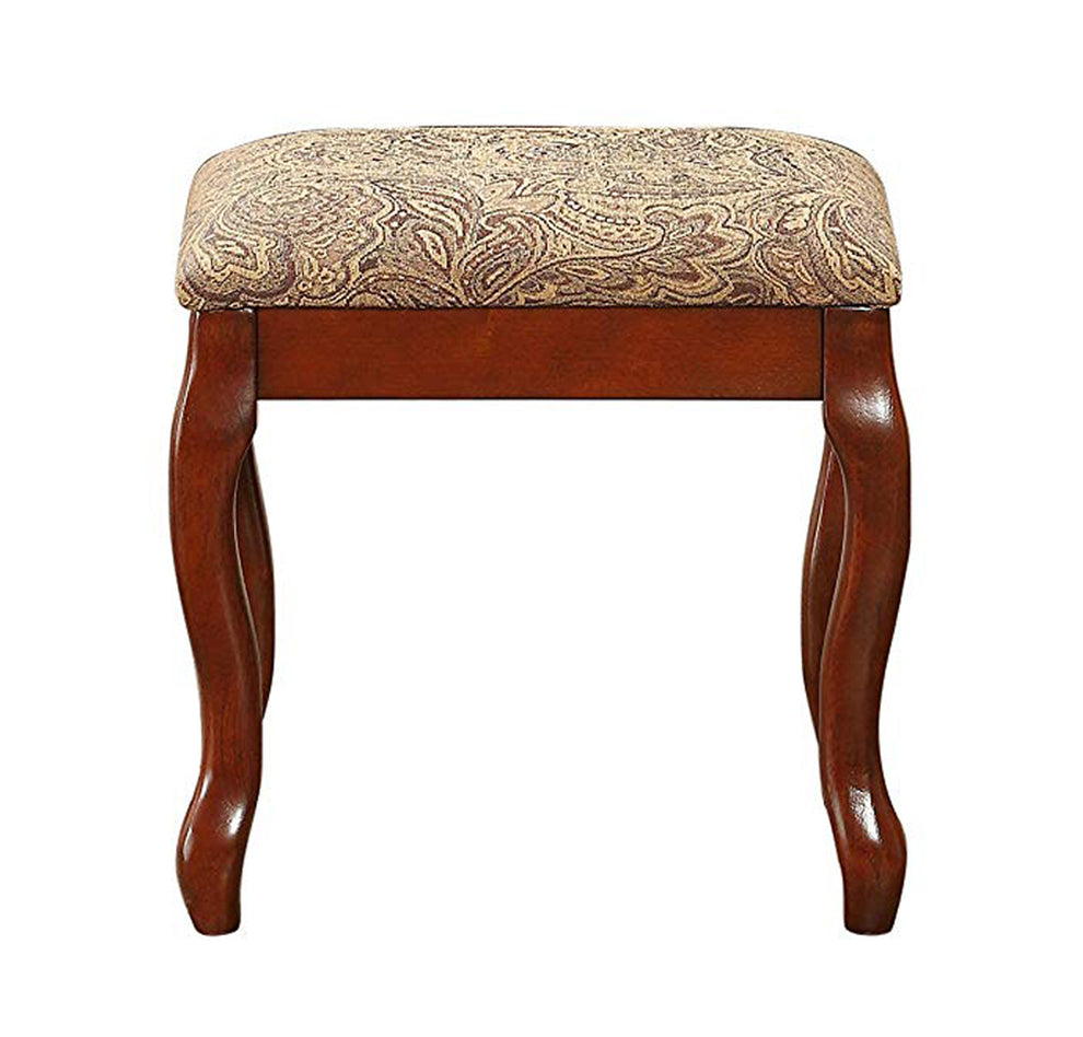 Cherub Vanity Set Featuring Stool And Mirror Cherry Brown By Benzara | Bedroom Sets |  Modishstore  - 4