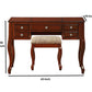 Cherub Vanity Set Featuring Stool And Mirror Cherry Brown By Benzara | Bedroom Sets |  Modishstore  - 2