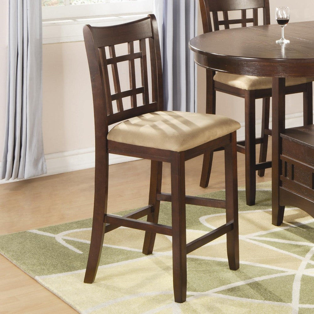 Wooden Armless Counter Height Chair, Tan & Warm Brown., Set Of 2  By Benzara | Dining Chairs |  Modishstore 