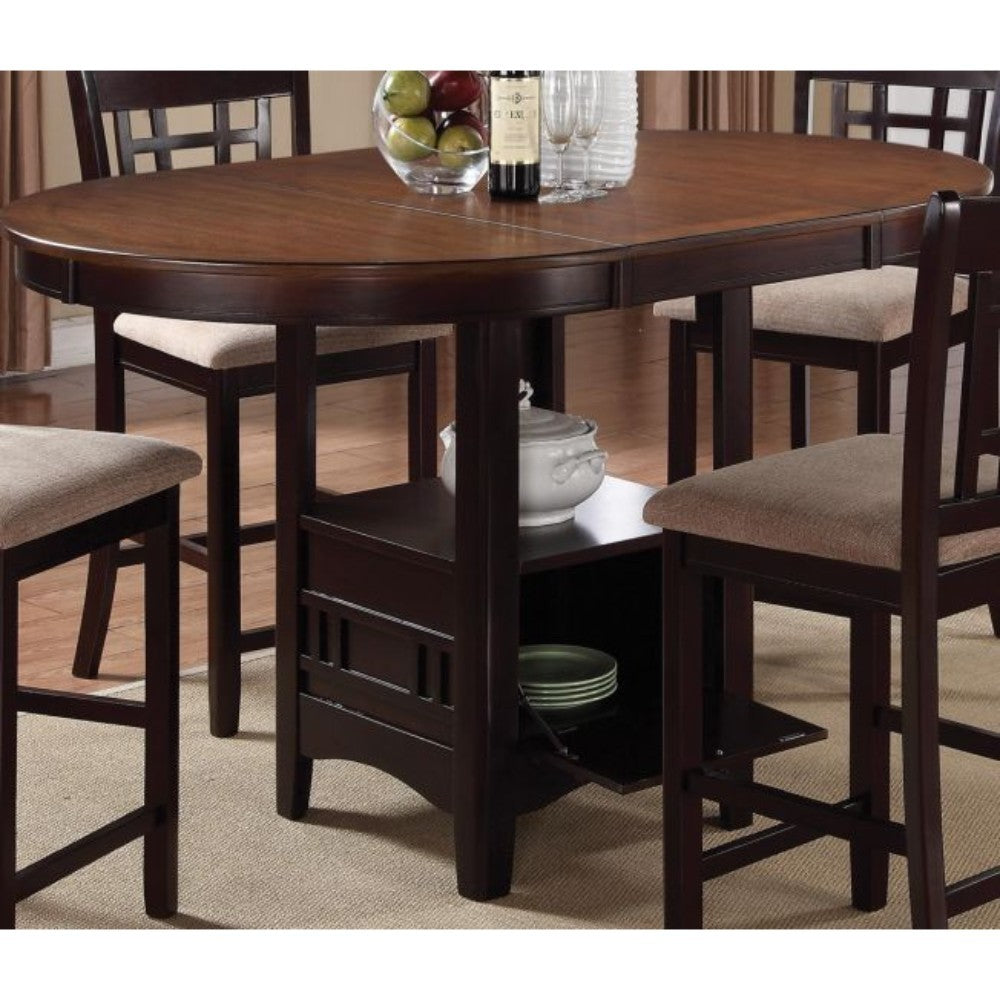Dual-Tone Counter Height Dining Table With Storage Base, Brown  By Benzara | Dining Tables |  Modishstore  - 2