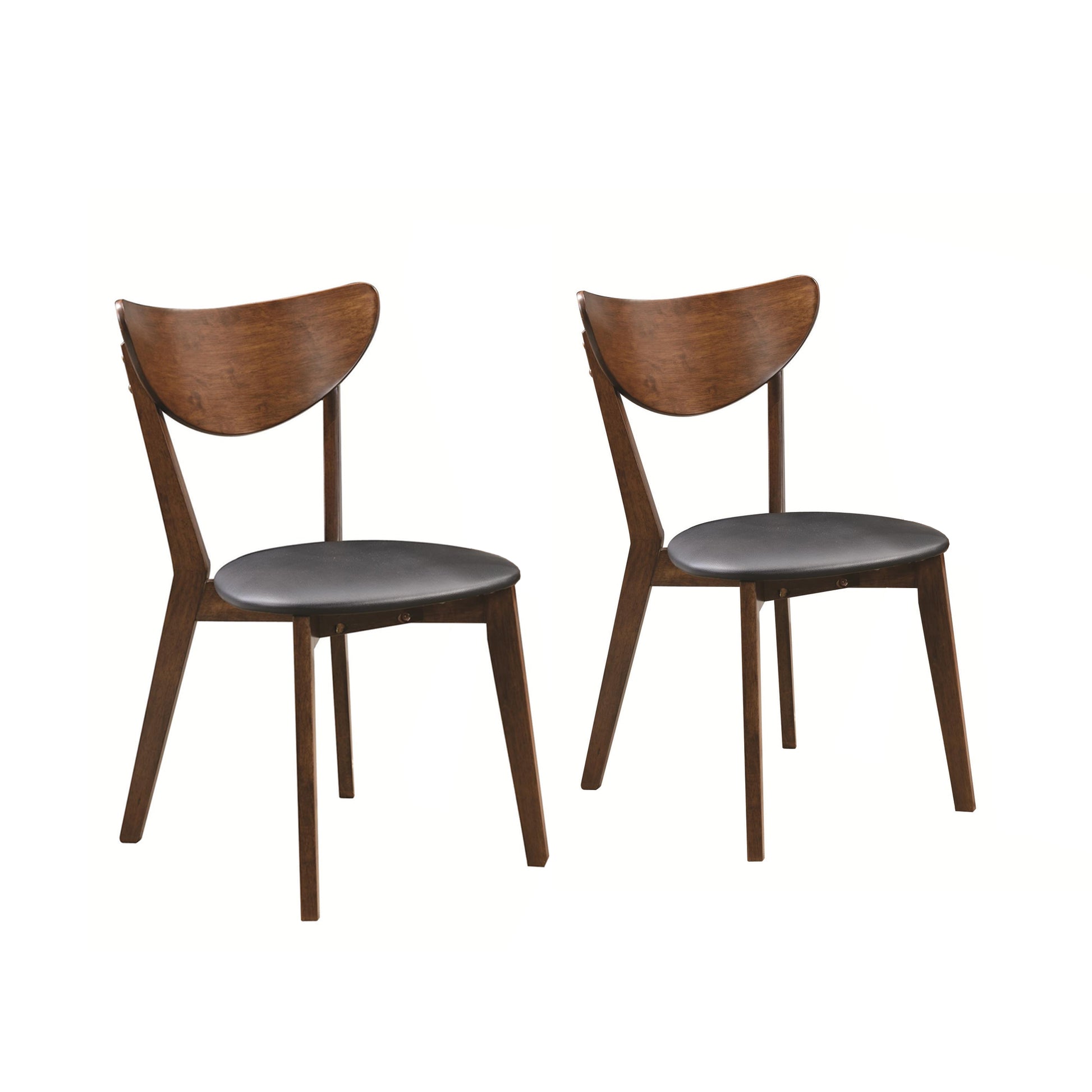 Dining Side Chair With Curved Back, Brown & Black, Set Of 2 By Benzara | Dining Chairs |  Modishstore 