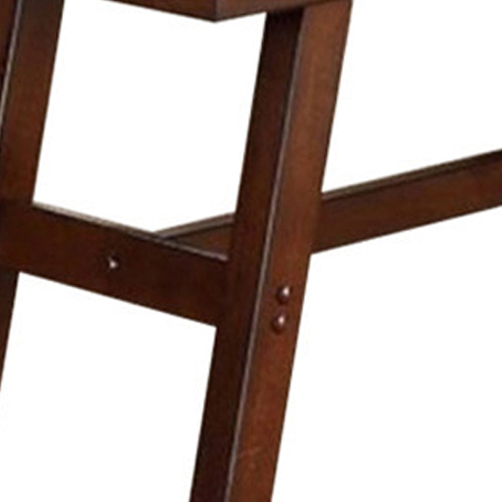 Rubber Wood Bench With Faux Leather Upholstery Large Brown By Benzara | Benches | Modishstore - 6