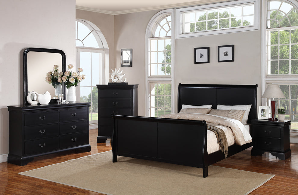 Pine Wood, Plywood & Birch Veneer Chest, Black By Benzara | Drawers |  Modishstore  - 2