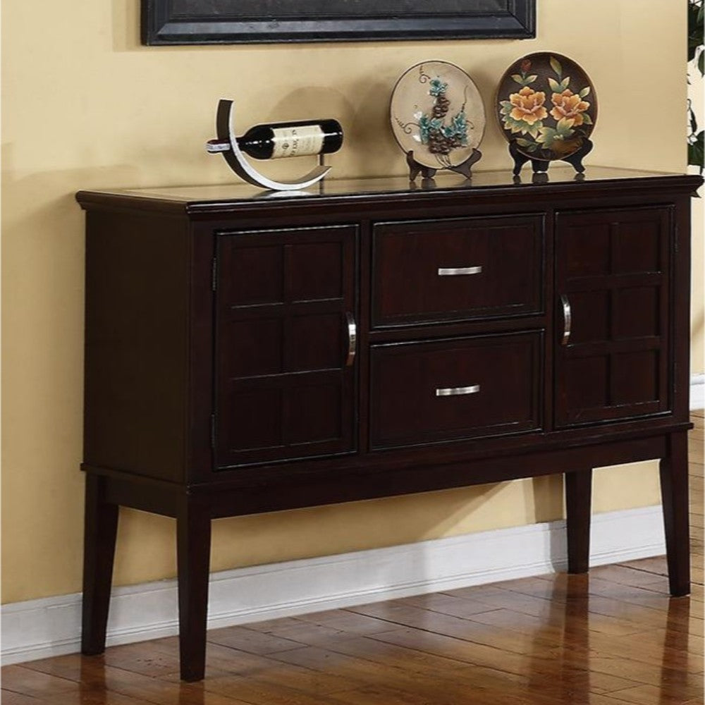 Plywood Poplar Wood Buffet Server, Espresso By Benzara | Cabinets |  Modishstore 