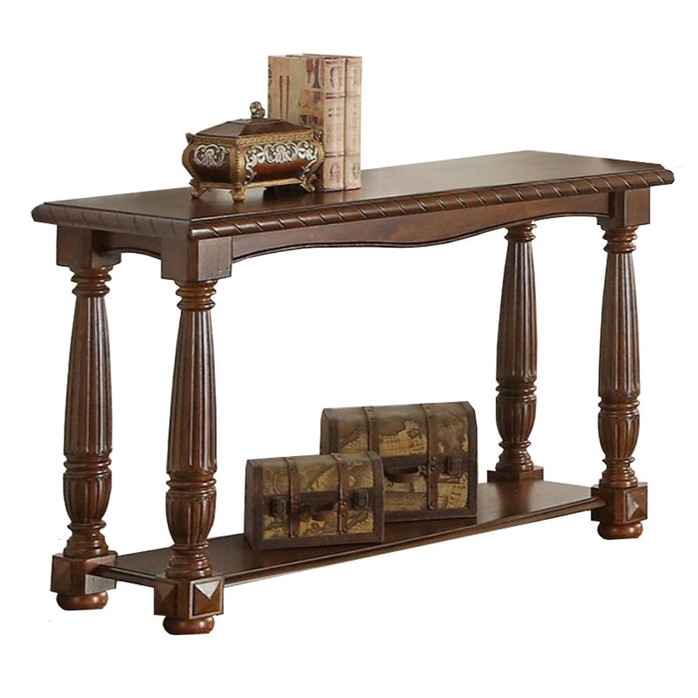 Wooden Console Table With Bottom Shelf, Brown By Benzara | Console Tables | Modishstore - 2