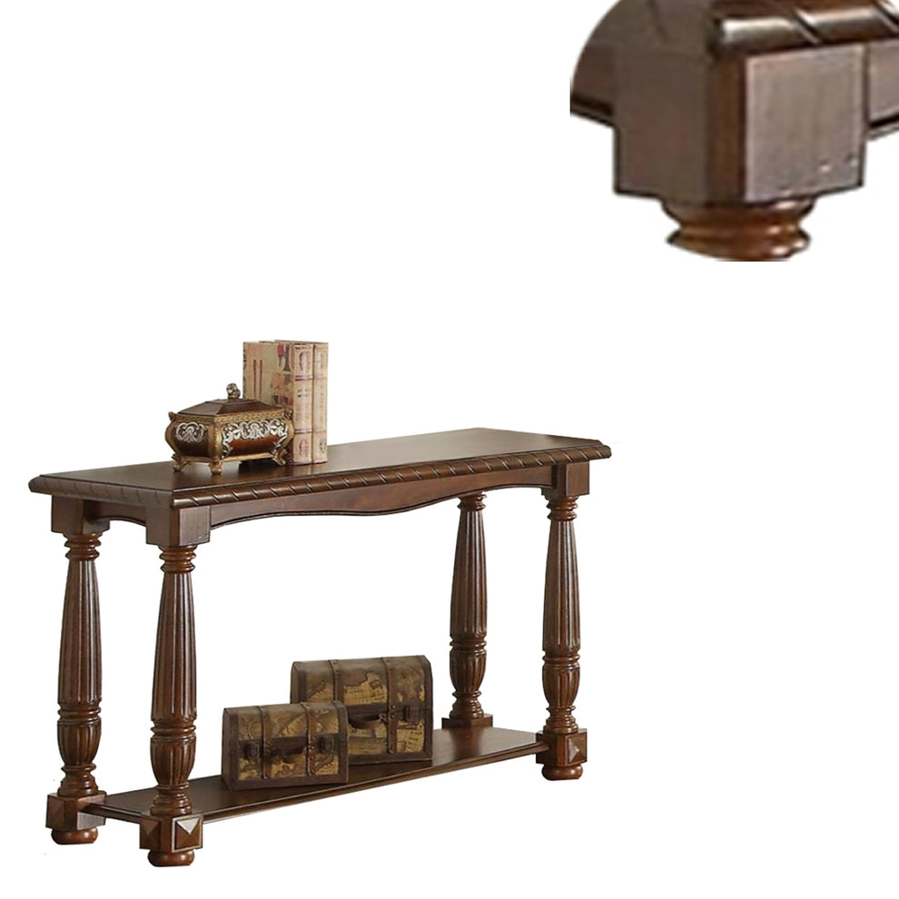 Wooden Console Table With Bottom Shelf, Brown By Benzara | Console Tables | Modishstore - 5