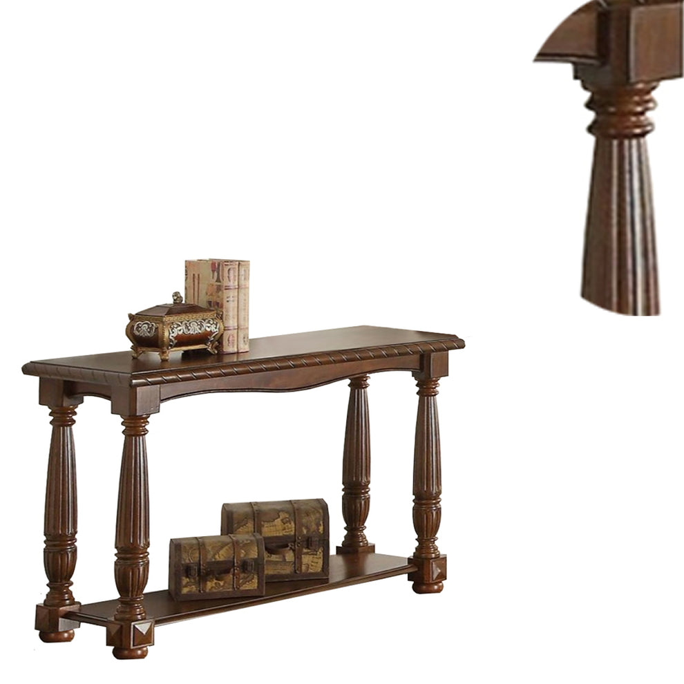 Wooden Console Table With Bottom Shelf, Brown By Benzara | Console Tables | Modishstore - 6