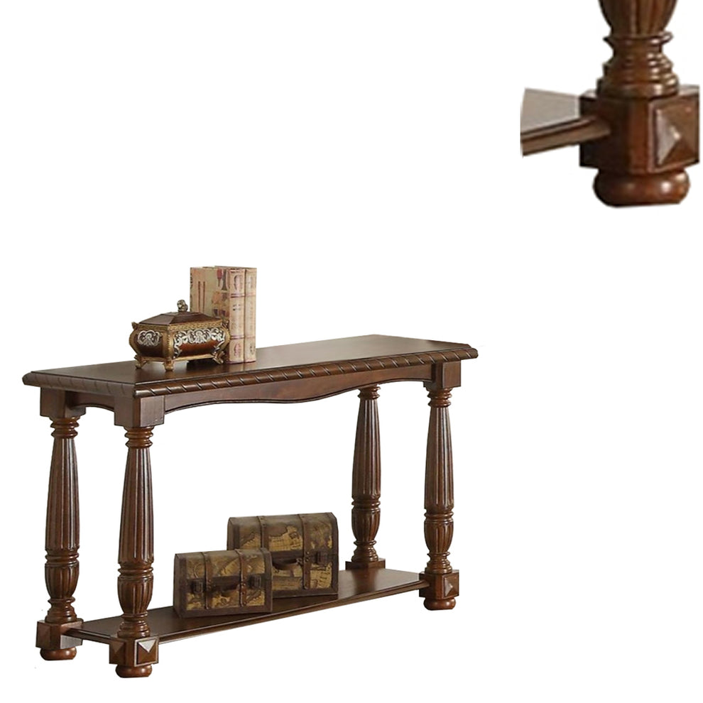 Wooden Console Table With Bottom Shelf, Brown By Benzara | Console Tables | Modishstore - 3