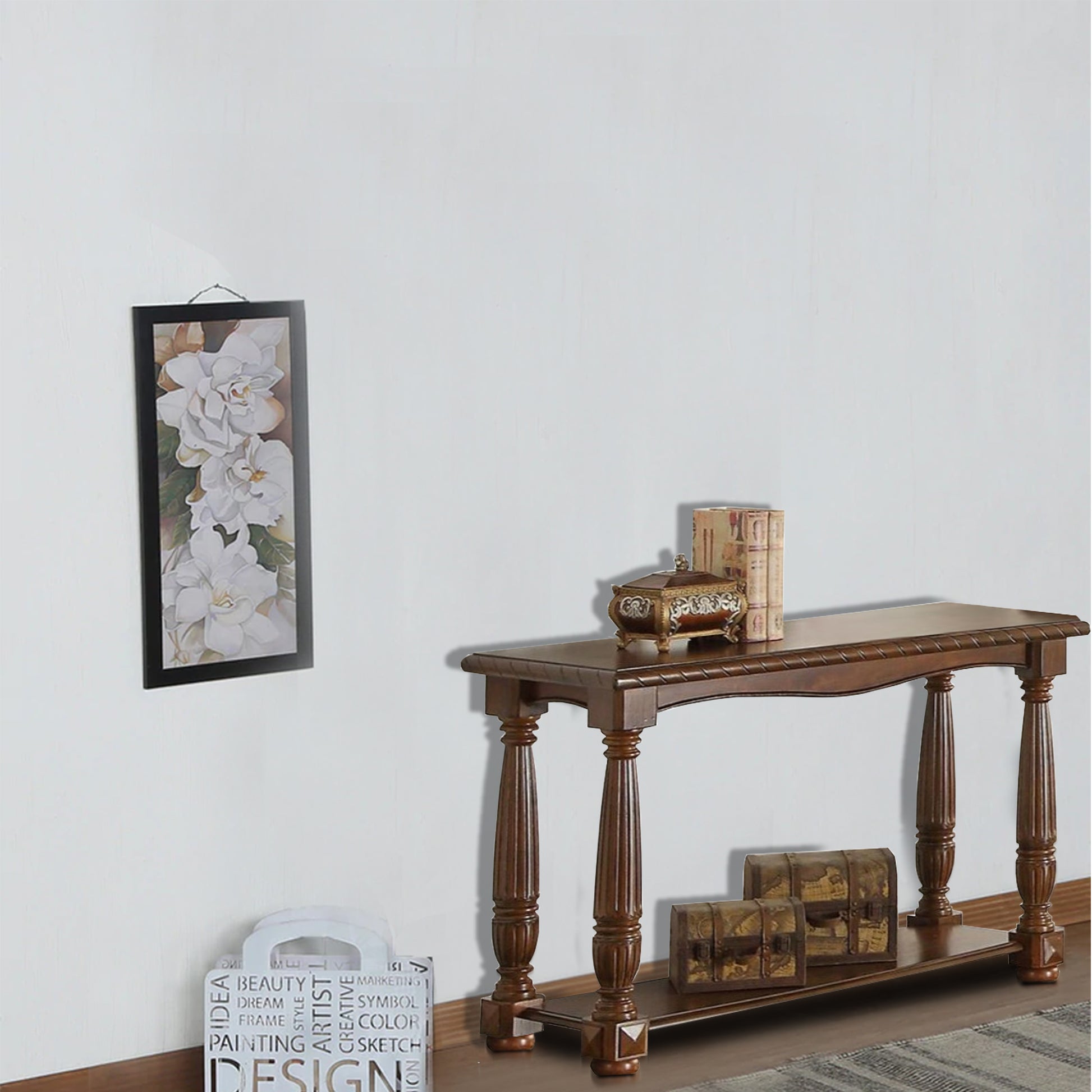 Wooden Console Table With Bottom Shelf, Brown By Benzara | Console Tables | Modishstore