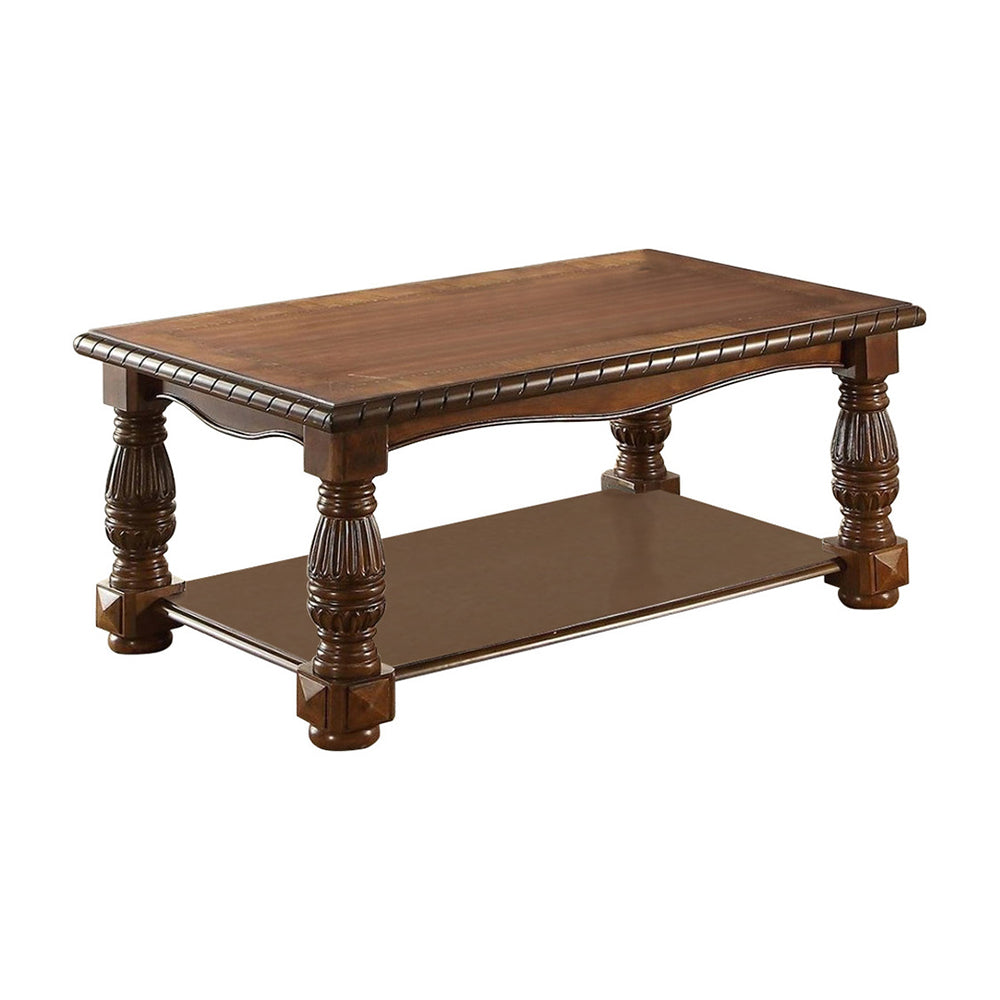 Rubber Wood Ash Burl Coffee Table, Brown By Benzara | Coffee Tables | Modishstore - 2