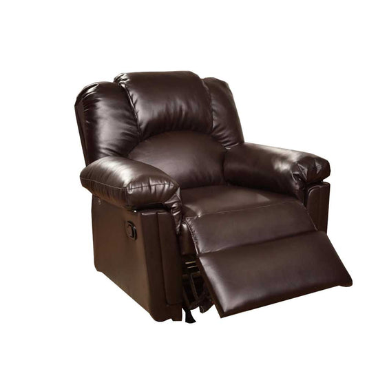 Bonded Leather Rocker/Recliner, Brown  By Benzara | Chairs & Recliners |  Modishstore 