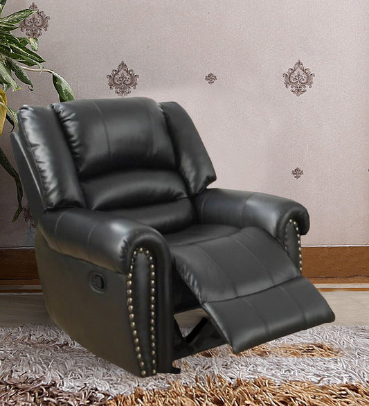 Bonded Leather & Plywood Recliner/Glider, Black By Benzara | Chairs & Recliners |  Modishstore 