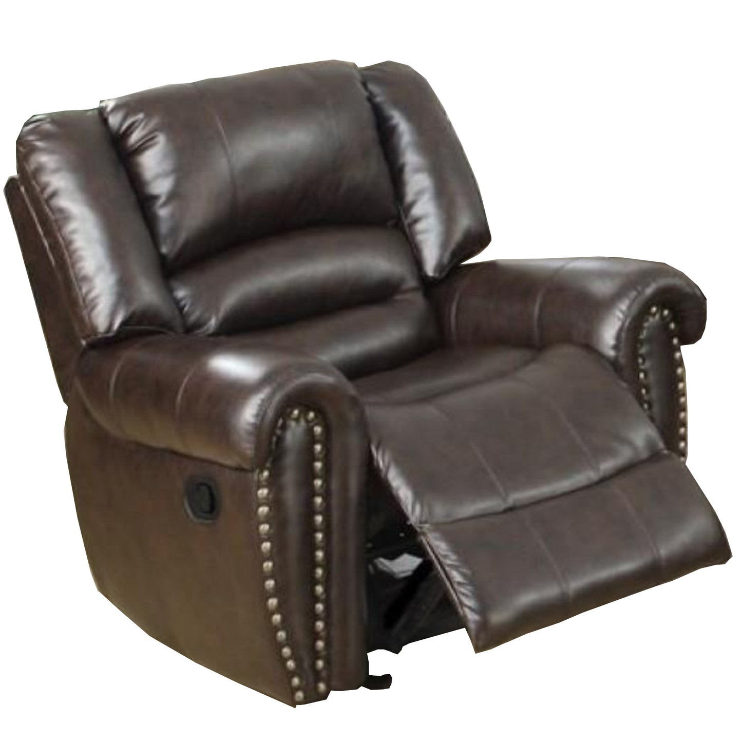 Bonded Leather & Plywood Recliner/Glider, Brown By Benzara | Chairs & Recliners |  Modishstore  - 3