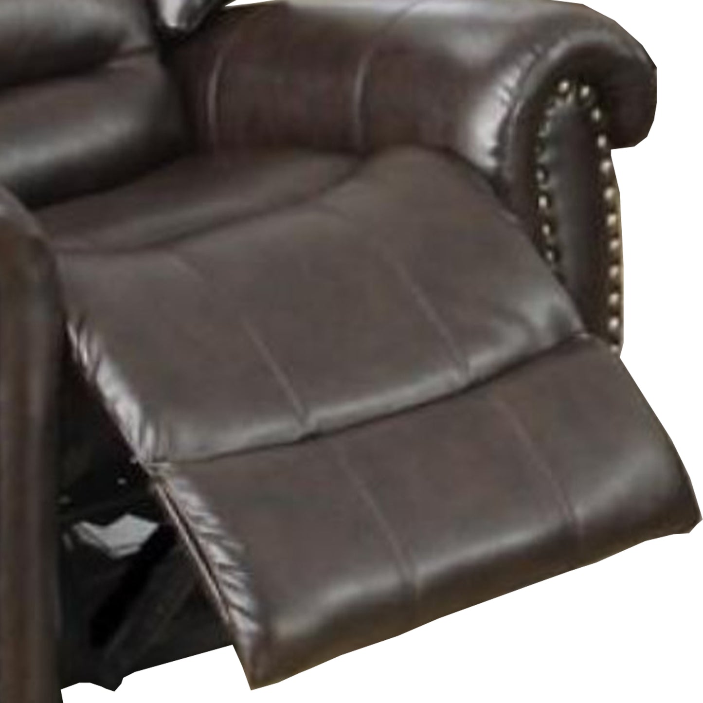 Bonded Leather & Plywood Recliner/Glider, Brown By Benzara | Chairs & Recliners |  Modishstore  - 4