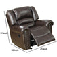 Bonded Leather & Plywood Recliner/Glider, Brown By Benzara | Chairs & Recliners |  Modishstore  - 6