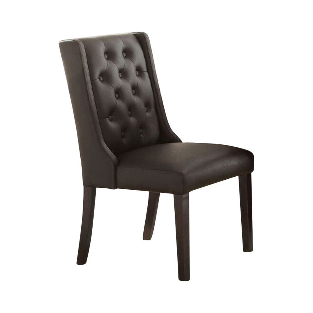 Button Tufted Royal Dining Chair, Set Of 2, Dark Brown By Benzara | Dining Chairs | Modishstore - 2