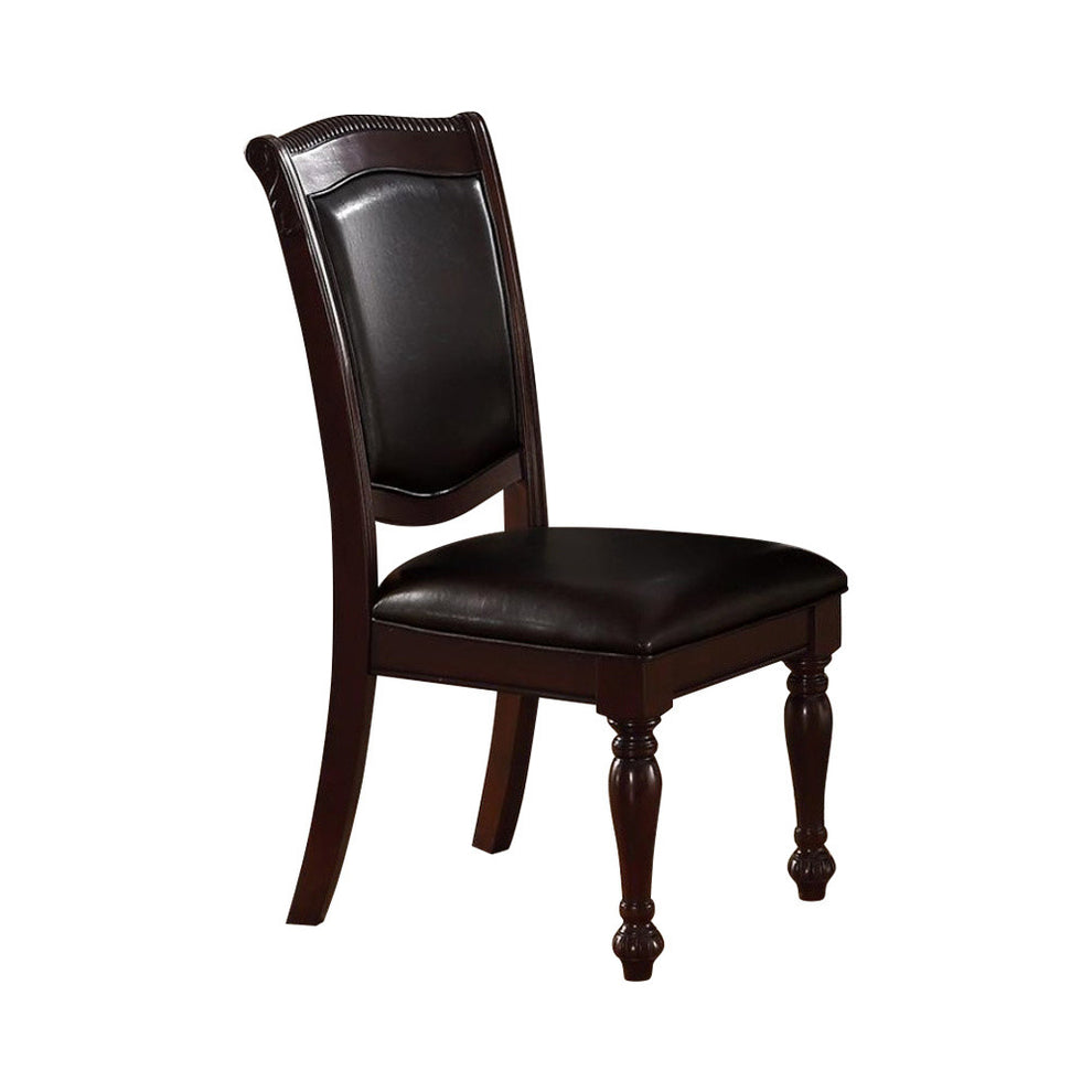Set Of 2 Rubber Wood Traditional Dining Chair, Dark Brown And Black By Benzara | Dining Chairs | Modishstore - 2