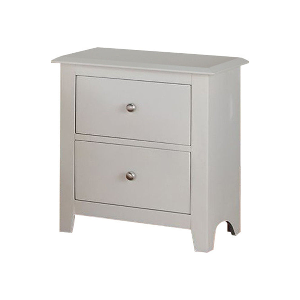 Pine Wood Night Stand With 2 Drawers, White By Benzara | Nightstands | Modishstore - 2