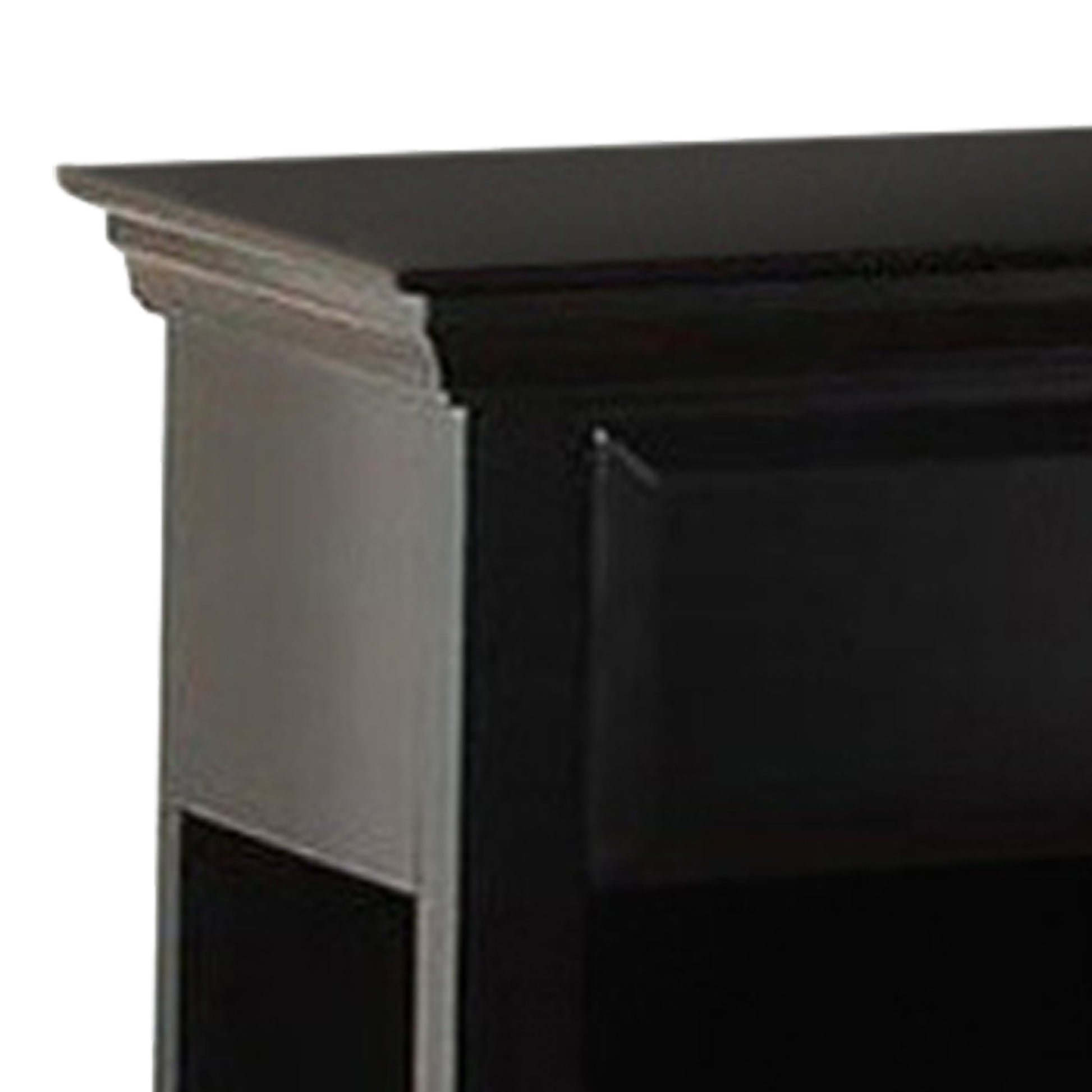 Wood Night Stand With Drawer, Black By Benzara | Nightstands | Modishstore - 6